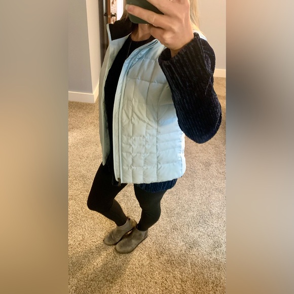 Light Blue Eddie Bauer Goose Down Vest - Picture 1 of 12